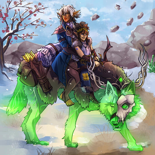 2x Fullbody + 1x Animal + Background