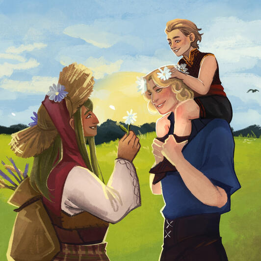 1x Fullbody + 2x Halfbody + Background